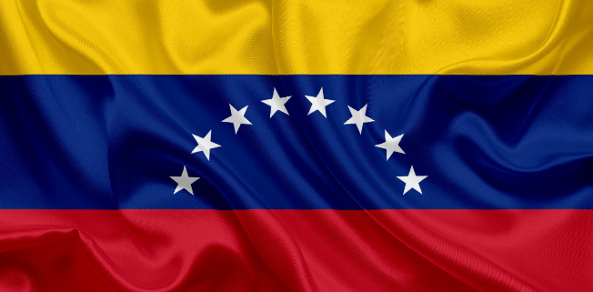 A flag of venezuela with stars on it.